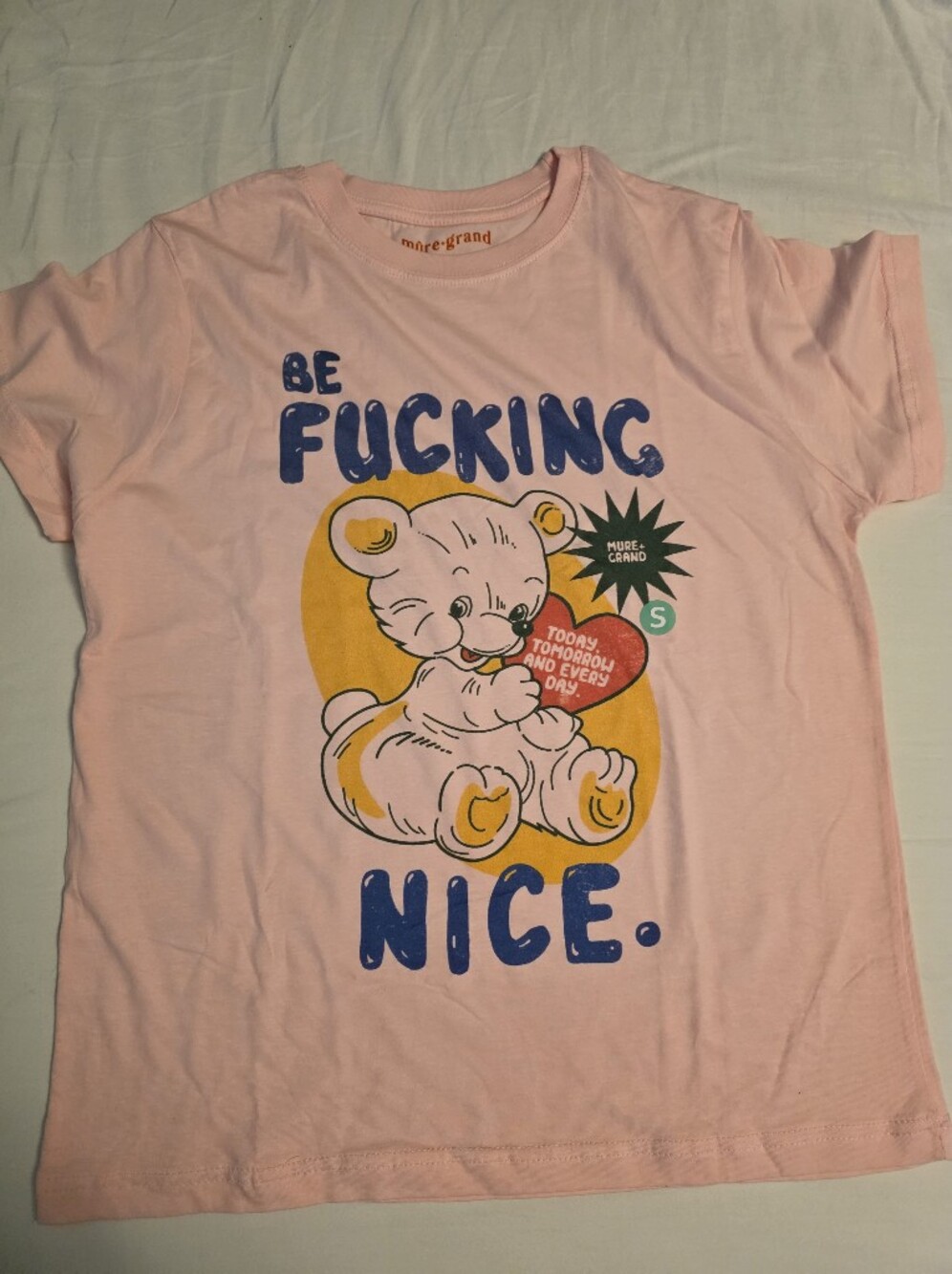Be F***ing Nice Pink Graphic Short Sleeve Tee